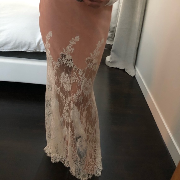 Valentino pink and white lace two toned maxi skirt - Picture 6 of 8